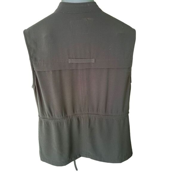 Sanctuary Women’s Vest SZ L Full Zipper RN#95377 Black 4 Front Pockets Drawstrin - Picture 2 of 10